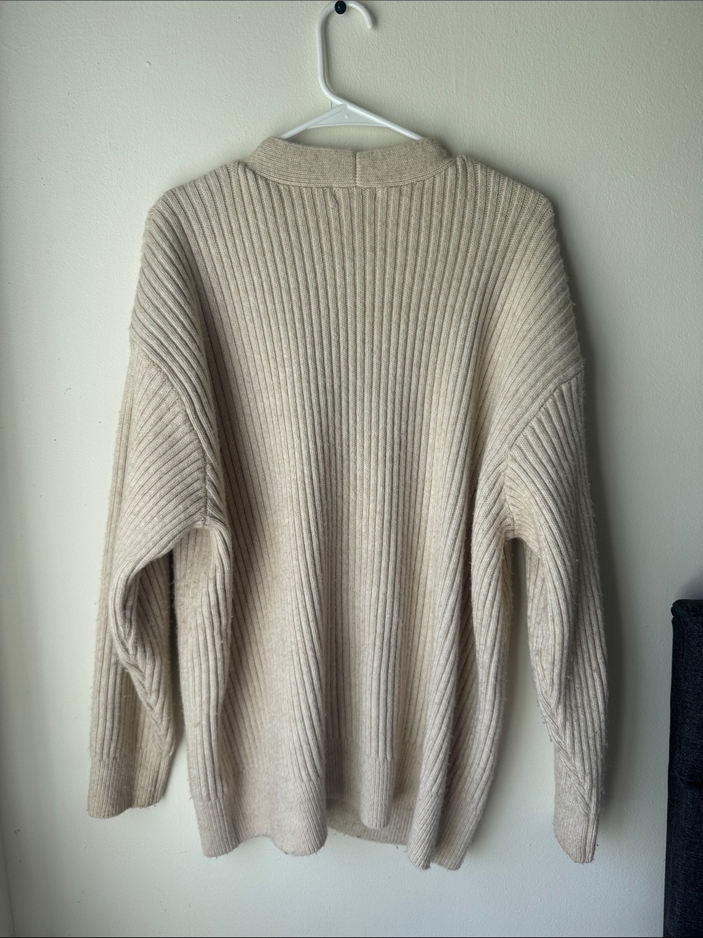 H&M Neutral Ribbed Button-Up Cardigan - Picture 4 of 4